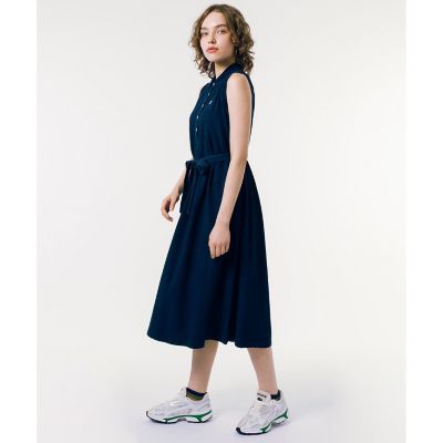 インディゴノースリーブポロドレス ／ マキシ丈 | LACOSTE