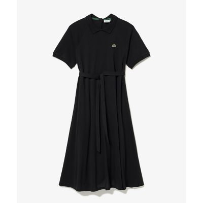 ラコステ LACOSTE 斜めボタンポロドレス （ブラック