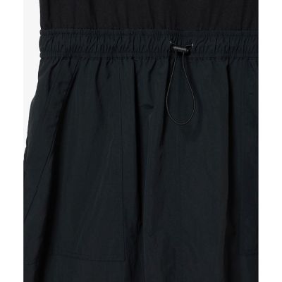 異素材切り替え　バルーンシルエット　コンビネーションノースリーブドレス　ワンピース