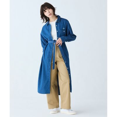 新品 タグ付き ラコステ ウエストベルト デニムシャツドレス ワンピース 34 新品 タグ付き ラコステ ウエストベルト デニムシャツドレス