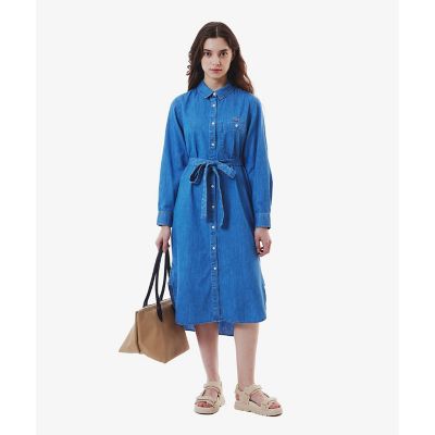 【DKNY】ベルト付きデニムシャツドレス DKNY】ベルト付きデニムシャツドレス