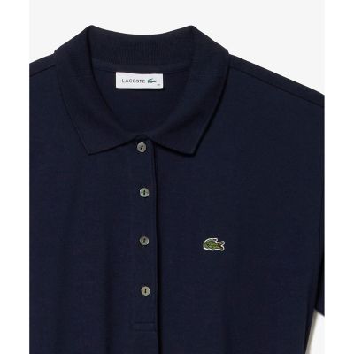 美品⭐︎LACOSTE ポロシャツワンピース ウエストライン フレア ネイビー38 ラコステ ポロシャツワンピース ウエストライン フレア ネイビー