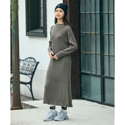 ラコステ（LACOSTE）/ローウエストリブニットドレス / フレアワンピース ローウエストリブニットドレス ／ フレアワンピース | LACOSTE