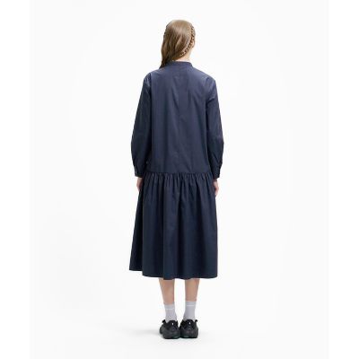 バンドカラーロングシャツドレス ／ ストライプシャツワンピース