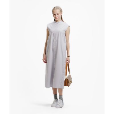 ＜LACOSTE＞Ａラインノースリーブシャツドレス　／　ミモレ丈シャツワンピース