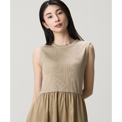 ラコステ BEAMS 別注 カノコ ノースリーブ ワンピース ベージュ 36
