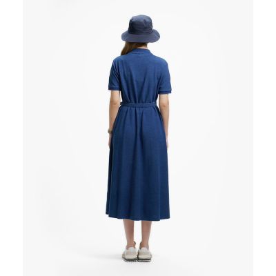 ♡ 45rpmカノコのMポロドレス（インディゴ） ♡ インディゴ鹿の子ポロドレス ／ フレアワンピース | LACOSTE/ラコステ