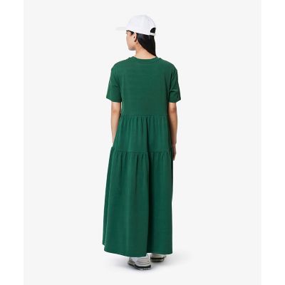 ティアード切り替え コットンドレス マキシ丈 ワンピース | LACOSTE