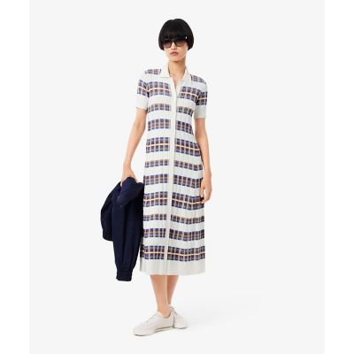＜LACOSTE＞リブニットマルチカラーシャツドレス