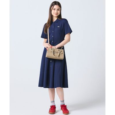 鹿の子地シャツドレス ドレープフレアワンピース | LACOSTE/ラコステ