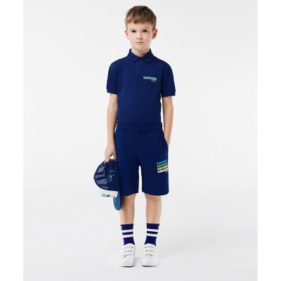 オーガニックコットン　裏パイル　ＢＯＹＳ４連ロゴ入りスウェットショーツ