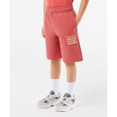オーガニックコットン　裏パイル　ＢＯＹＳ４連ロゴ入りスウェットショーツ