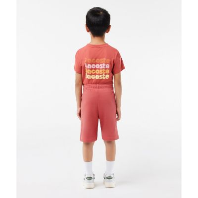オーガニックコットン　裏パイル　ＢＯＹＳ４連ロゴ入りスウェットショーツ