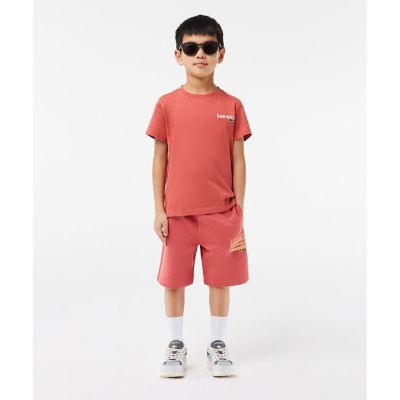 オーガニックコットン　裏パイル　ＢＯＹＳ４連ロゴ入りスウェットショーツ