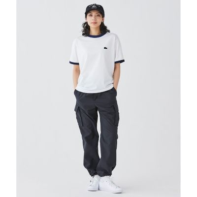 撥水　防水　ウィメンズ　軽量　ルーズフィット　ストレート　ナイロンカーゴパンツ