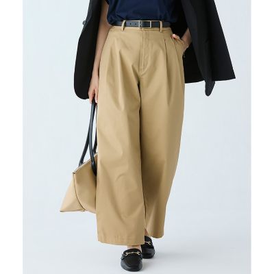 ＜LACOSTE＞ダブルタック　ワイドチノトラウザーズパンツ　ワイドパンツ