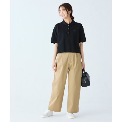 ダブルタック　ワイドチノトラウザーズパンツ　ワイドパンツ