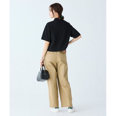 ダブルタック　ワイドチノトラウザーズパンツ　ワイドパンツ