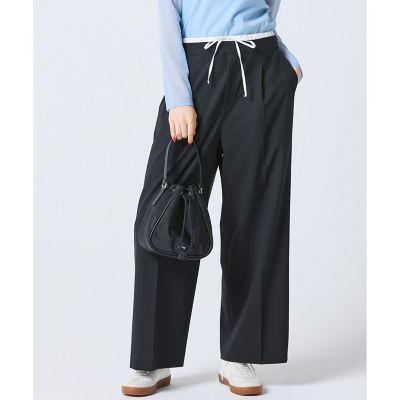 ＜LACOSTE＞レイヤードウエストタックワイドスラックスパンツ