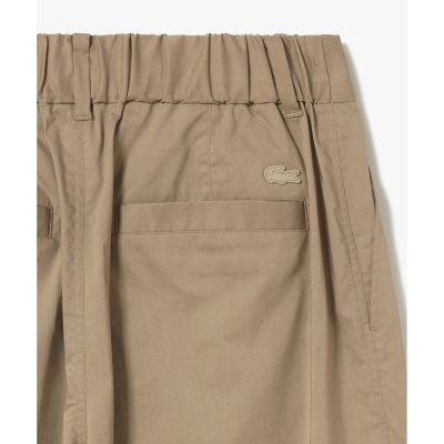 ウエストギャザーストレッチ ダブルタックワイドパンツ | LACOSTE