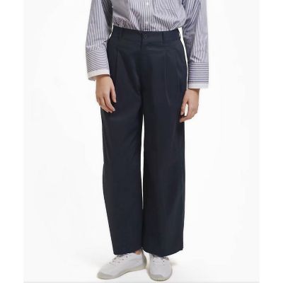 ウエストギャザーストレッチ ダブルタックワイドパンツ | LACOSTE
