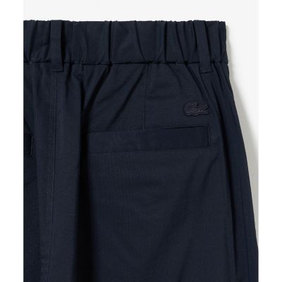 ウエストギャザーストレッチ ダブルタックワイドパンツ | LACOSTE