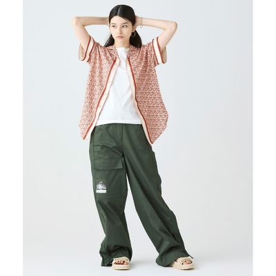 アシンメトリー ワイドストレート カーゴポケットパンツ