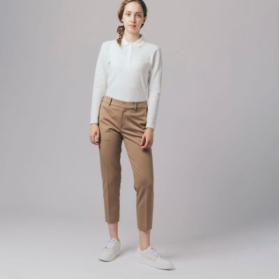 ＜LACOSTE＞発熱・保温ジャージテーパードクロップドパンツ