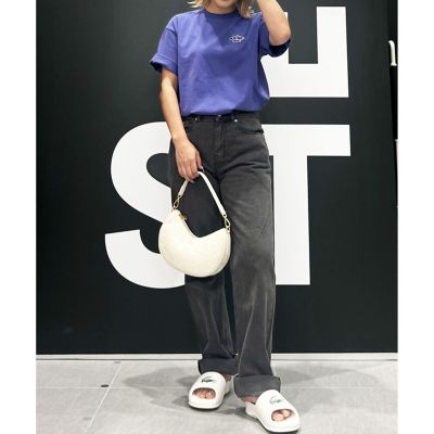 オーガニックコットンガーメントダイ　ルーズフィット　ストレートデニムパンツ