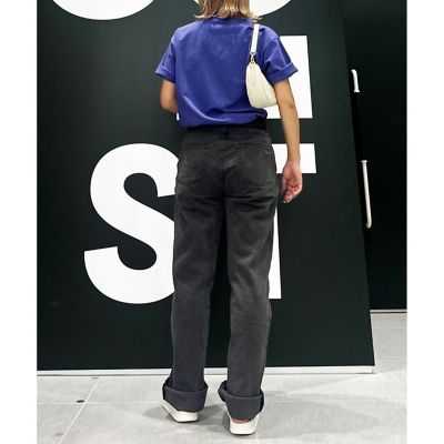 オーガニックコットンガーメントダイ　ルーズフィット　ストレートデニムパンツ