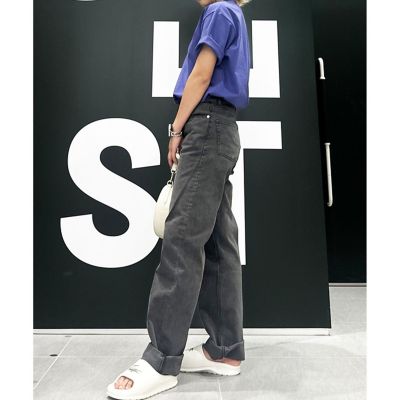 オーガニックコットンガーメントダイ　ルーズフィット　ストレートデニムパンツ