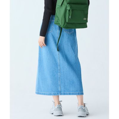 プレーンデニムマキシ丈スカート