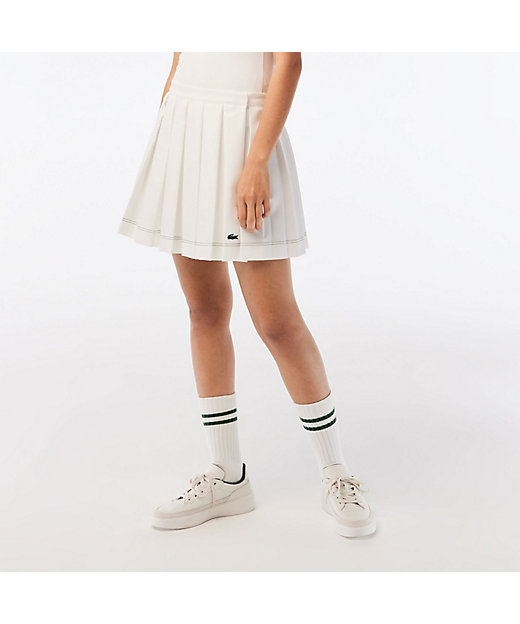 ＜三越伊勢丹/公式＞【SALE】配色ステッチプリーツテニススカート オフホワイト ミニスカート