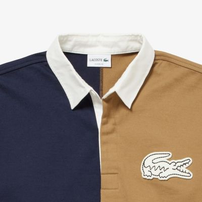 ラコステ] ポロシャツ メンズ カラーブロックラガーシャツ サイズ5 XL