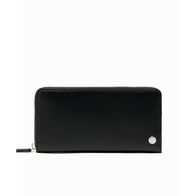 ＜LACOSTE＞シルバーブローチラウンドジップレザーロングウォレット