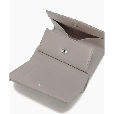 シルバーブローチ2つ折りレザーミニウォレット | LACOSTE/ラコステ