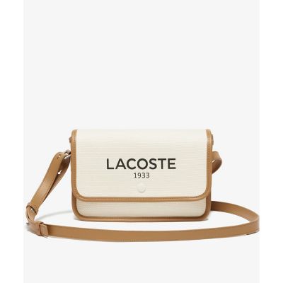 ＜LACOSTE＞ヘリテージキャンバス　フラップクローズコットンショルダーバッグ