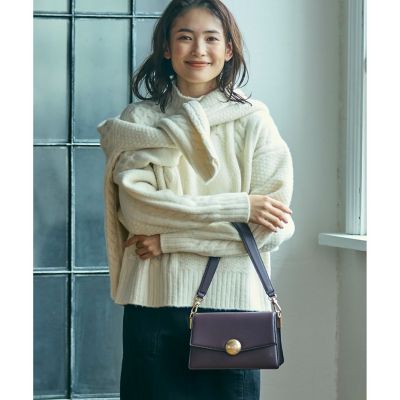 テニスブリス レザーミディアムショルダーバッグ ダブルストラップ