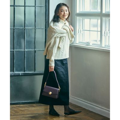 テニスブリス レザーミディアムショルダーバッグ ダブルストラップ