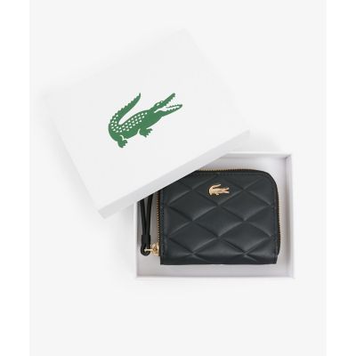 ＜LACOSTE＞クロコダイル　キルティングレザーラウンドジップミニウォレット