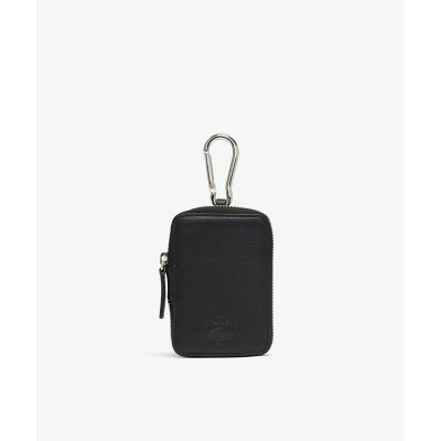 ＜LACOSTE＞シュリンクカウレザー　スマートキーポーチ　スマートキーケース　／　カードスロット２段　カラビナ付き