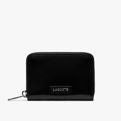 メタルロゴプレート パテント調レザージップカードケース | LACOSTE