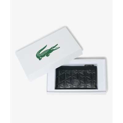 ＜LACOSTE＞モノグラム　ＲＦＩＤレザージップカードホルダー