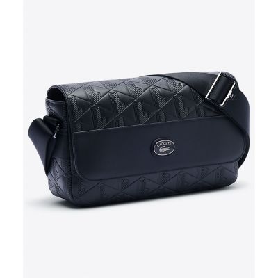 LACOSTE/ラコステ モノグラム　スプリットレザーフラップクローズサッチェルバッグ　／　ショルダーバッグ