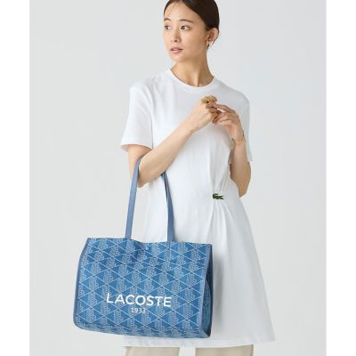 洗練【LACOSTE】ヘリテージジャカード モノグラム デニム トート セール】ヘリテージジャカード モノグラムデニムトートバッグ