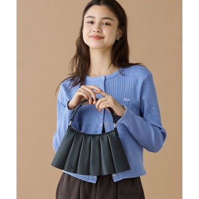 LENGLEN ラムレザープリーツハンドバッグ 2WAY ショルダー