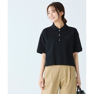 ＜LACOSTE＞ヘビーウェイト鹿の子　ワイド　クロップド丈　半袖ポロシャツ