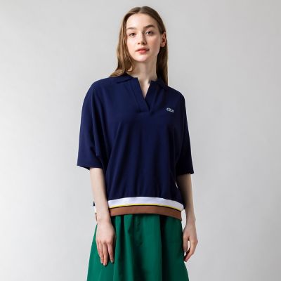 ＜三越伊勢丹/公式＞ LACOSTE/ラコステ ドルマンスリーブスキッパーネックポロシャツ ネイビー トップス【三越伊勢丹/公式】