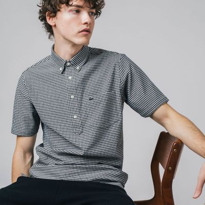 ＜三越伊勢丹/公式＞ LACOSTE/ラコステ クールマックスブレンドジャガード半袖ポロシャツ ブラック トップス【三越伊勢丹/公式】