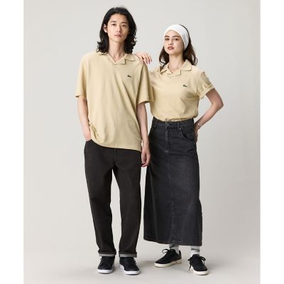 コットン×リネン オープンカラーネックポロシャツ | LACOSTE/ラコステ